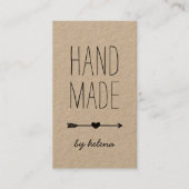 手作りハート |クラフト素朴垂直 名刺 (正面)