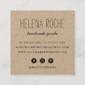 手作りハート |クラフ素朴ト スクエア名刺 (裏面)