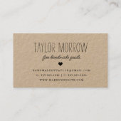 手作りハート |クラフ素朴ト 名刺 (裏面)