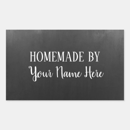 手作りバイベーカリークッキーケーキヴィンテージ黒板 長方形シール (正面)