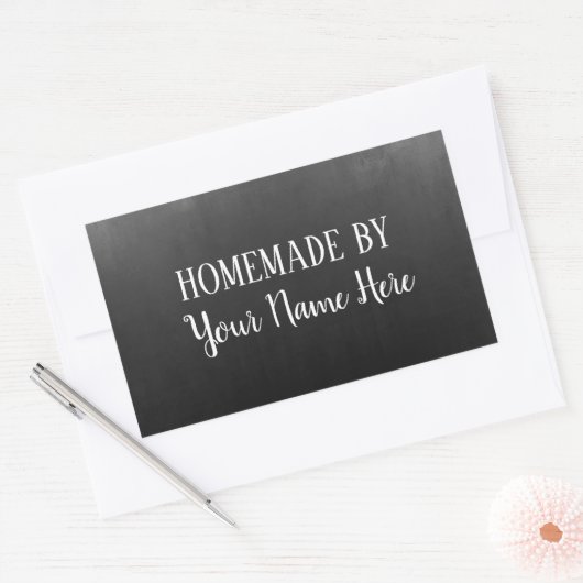 手作りバイベーカリークッキーケーキヴィンテージ黒板 長方形シール (封筒)