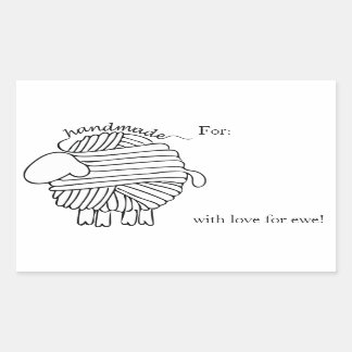 手作りバイヤーン羊の長方形シール 長方形シール