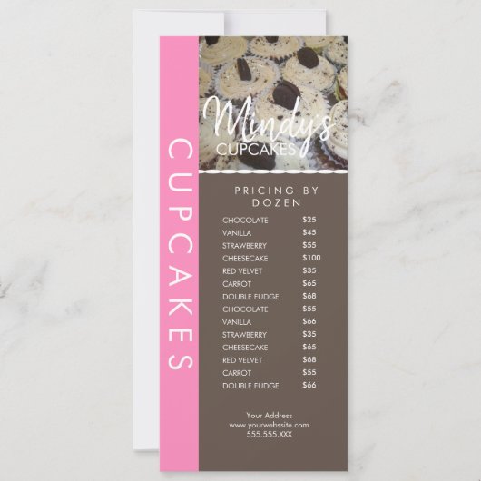 手作りバケツケーキのフライヤー価格表C 招待状 (正面)