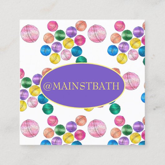 手作りバスシャワー爆弾美しい製品 スクエア名刺 (裏面)