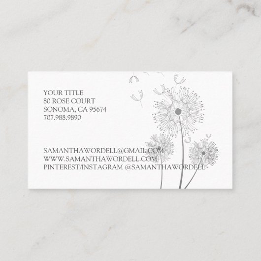 手作りバス体製品価格表 名刺 (裏面)