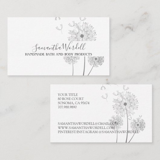 手作りバス体製品価格表 名刺 (正面/裏面)