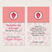 手作りバス&体ラベルストロベリー |ギフトラベル (正面&裏面)