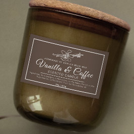 手作りバニラコーヒーキャンドルブラウンの原材料 長方形シール