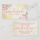 手作りバラピンクバス体キャンドルソープ 名刺 (正面/裏面)