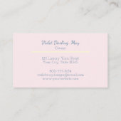 手作りパステルピンクブルー編み物またはヤーンクラフト 名刺 (裏面)