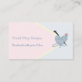 手作りパステルピンクブルー編み物またはヤーンクラフト 名刺 (正面)