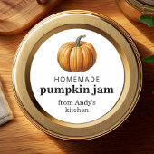 手作りパンプキンジャム 缶詰ラベル ラウンドシール