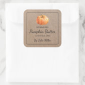 手作りパンプキンバタースクウェアクラフト紙ラベル スクエアシール (バッグ)