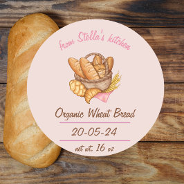 手作りパンラベルステッカー ラウンドシール