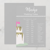 手作りパン屋のカップケーキのチラシ価格表カード 招待状 (正面/裏面)