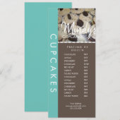 手作りパン屋のカップケーキ フライヤー価格リストC 招待状 (正面/裏面)