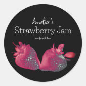 手作りパーソナライズされたストロベリージャム ラウンドシール (正面)