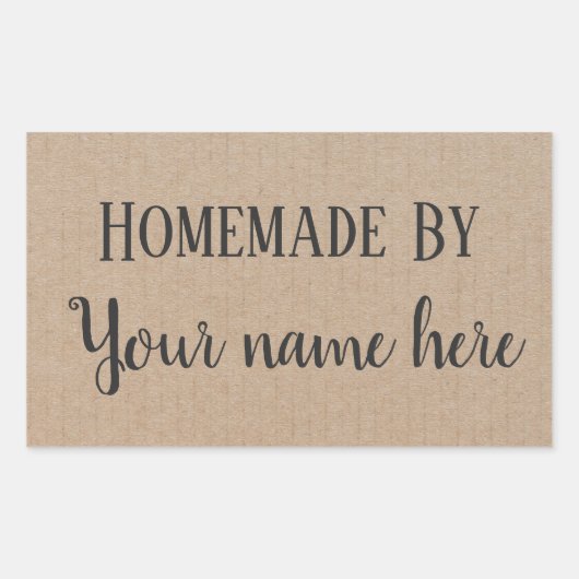 手作りパーソナライズされたヒップスターモダンクラフトステッカー 長方形シール (正面)