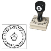 手作りパーソナライズされたベーカリーロゴかわいい ラバースタンプ (押印)