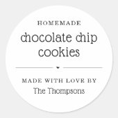 手作りパーソナライズされた食品/クッキーのシール ラウンドシール (正面)