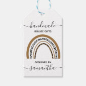 手作りヒョウ印刷レインボー編集可能文字 ギフトタグ (正面)