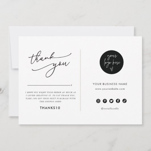 手作りビジネス感謝お客様の製品梱包カード 招待状 (裏面)