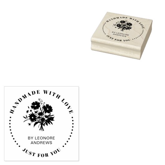 手作りビジネス開花ワイルドフラワーブーケ ラバースタンプ (押印)