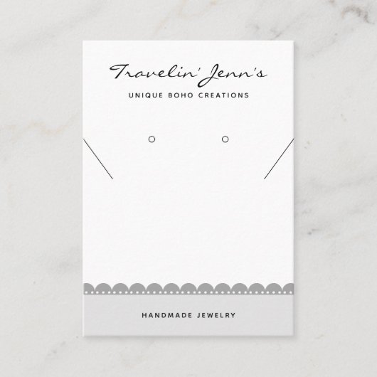 手作りビジネスQRコードジュエリー表示カード コーリングカード (正面)