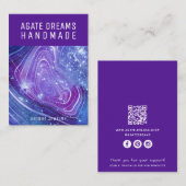 手作りビジネスQRコードジュエリー表示カード コーリングカード (正面/裏面)