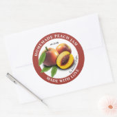 手作りピーチジャムラベル ラウンドシール (封筒)