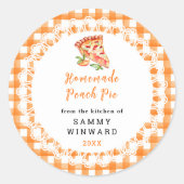 手作りピーチパイのラベル ラウンドシール (正面)