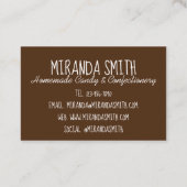 手作りファッジキャンディ焼いた菓子 名刺 (裏面)