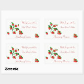 手作りファーマーズマーケットいちごラベル 長方形シール (シート)