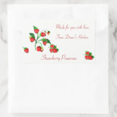 手作りファーマーズマーケットいちごラベル 長方形シール (バッグ)