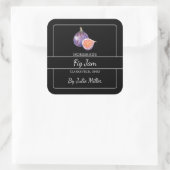 手作りフィグジャムスクエアラベルブラック スクエアシール (バッグ)