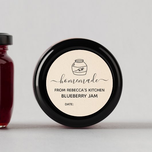 手作りフェイククリーム紙 | ジャム缶詰ラベル ラウンドシール