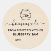 手作りフェイククリーム紙 | ジャム缶詰ラベル ラウンドシール (正面)