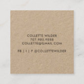 手作りフラワーロゴクラフト スクエア名刺 (裏面)