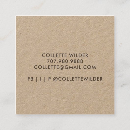 手作りフラワーロゴクラフト スクエア名刺 (裏面)