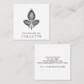 手作りフラワーロゴ スクエア名刺 (正面/裏面)