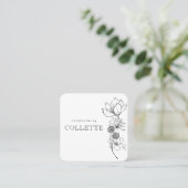 手作りフラワーロゴ スクエア名刺 (スタンド正面)