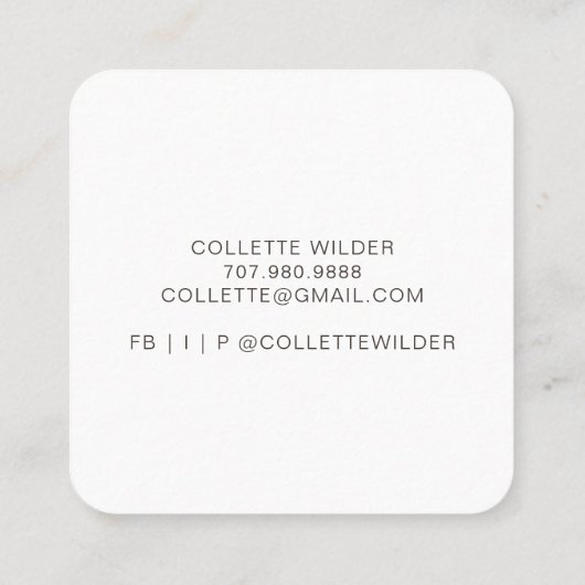 手作りフラワーロゴ スクエア名刺 (裏面)