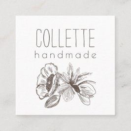 手作りフラワーロゴ スクエア名刺