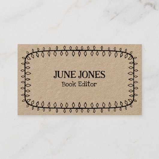 手作りフレームドードルお洒落カスタムクラフト 名刺 (正面)