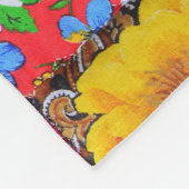 手作りフローラパッチワークキルト背景 フリースブランケット (角)