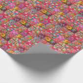 手作りフローラパッチワークキルト背景 ラッピングペーパー (角)