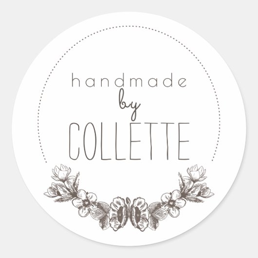手作りフローラローレルロゴ製品ラベル ラウンドシール (正面)
