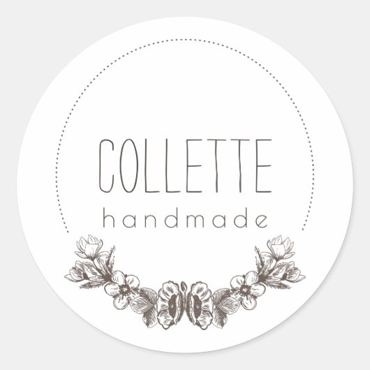 手作りフローラローレルロゴ製品ラベル ラウンドシール (正面)