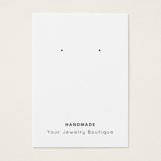 手作りブティックイヤリングディスプレイカード (正面)