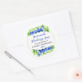 手作りブルーベリージャムの缶詰ラベル ラウンドシール (封筒)